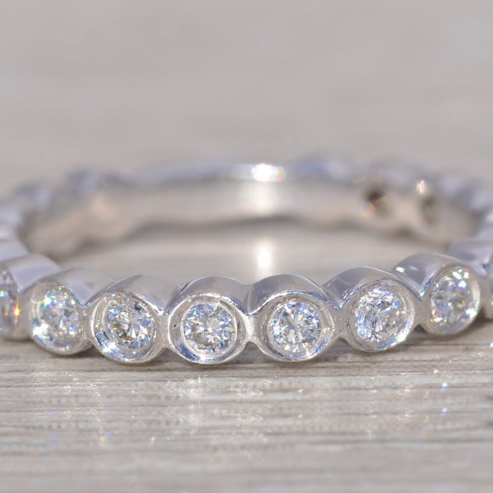 Gabriel & Co. Natural Diamond Eternity Band in White Gold